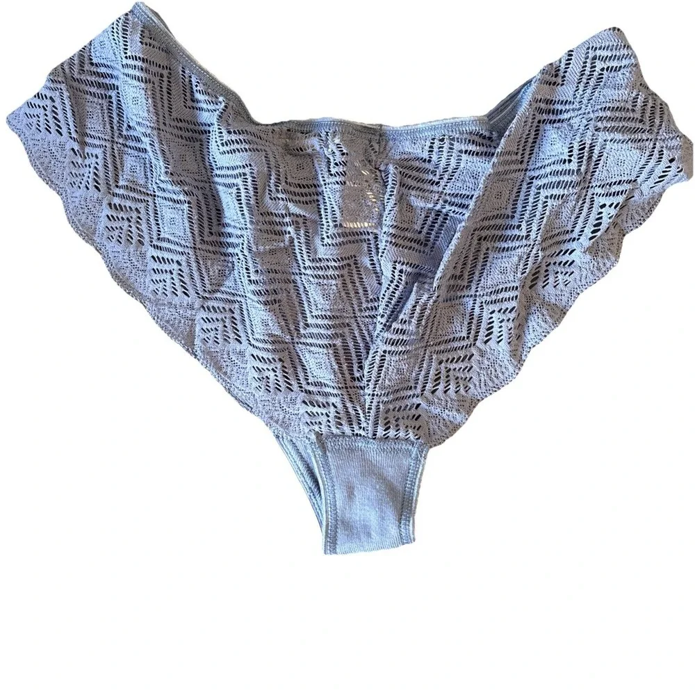 Olly Lingerie Bra Set Dawa Brazilian Shorty Shorts Bustier‎ Blue Size Small